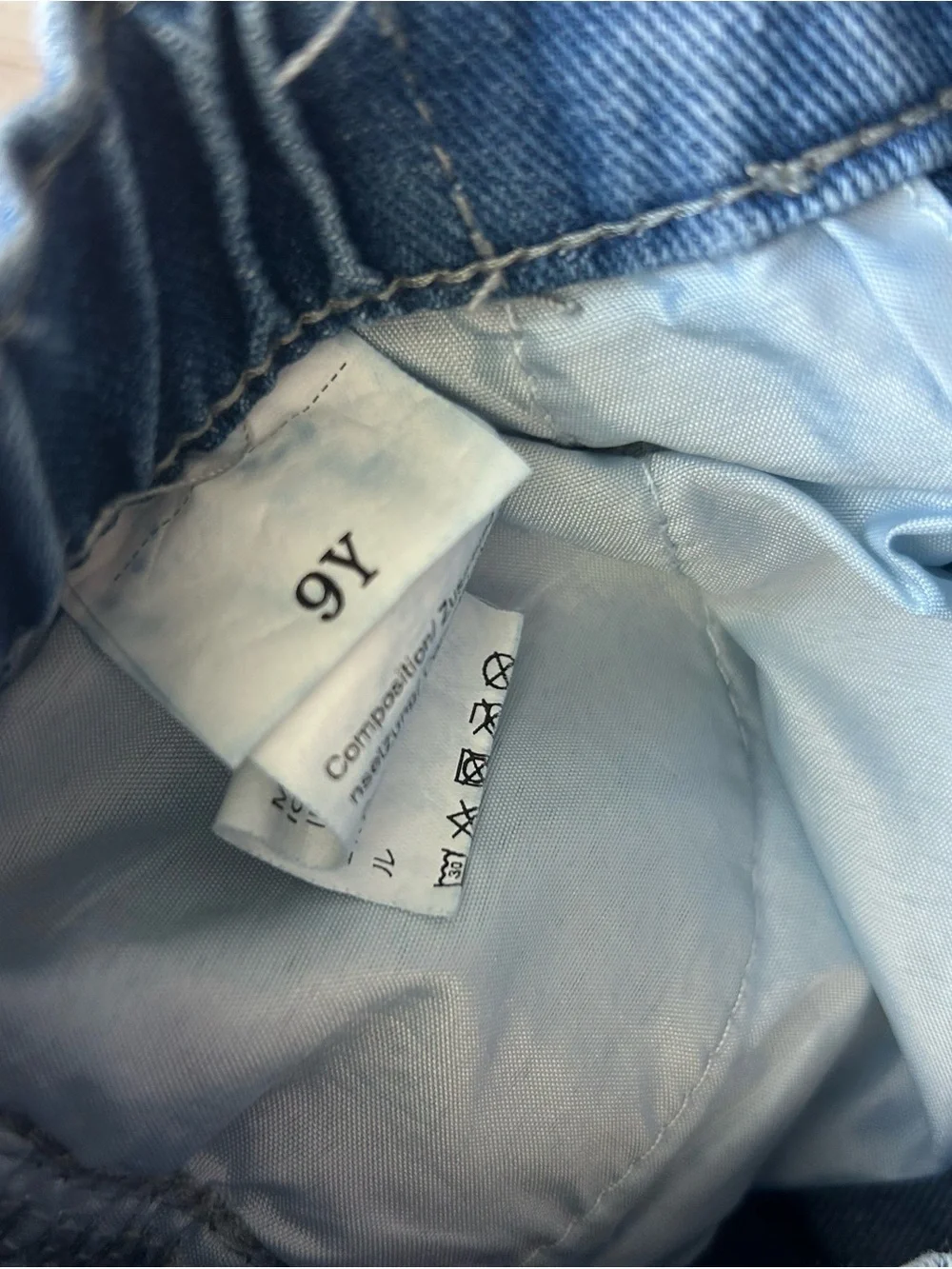 Old Navy Blue Girls' Denim Jeans with White Bow Embroidery